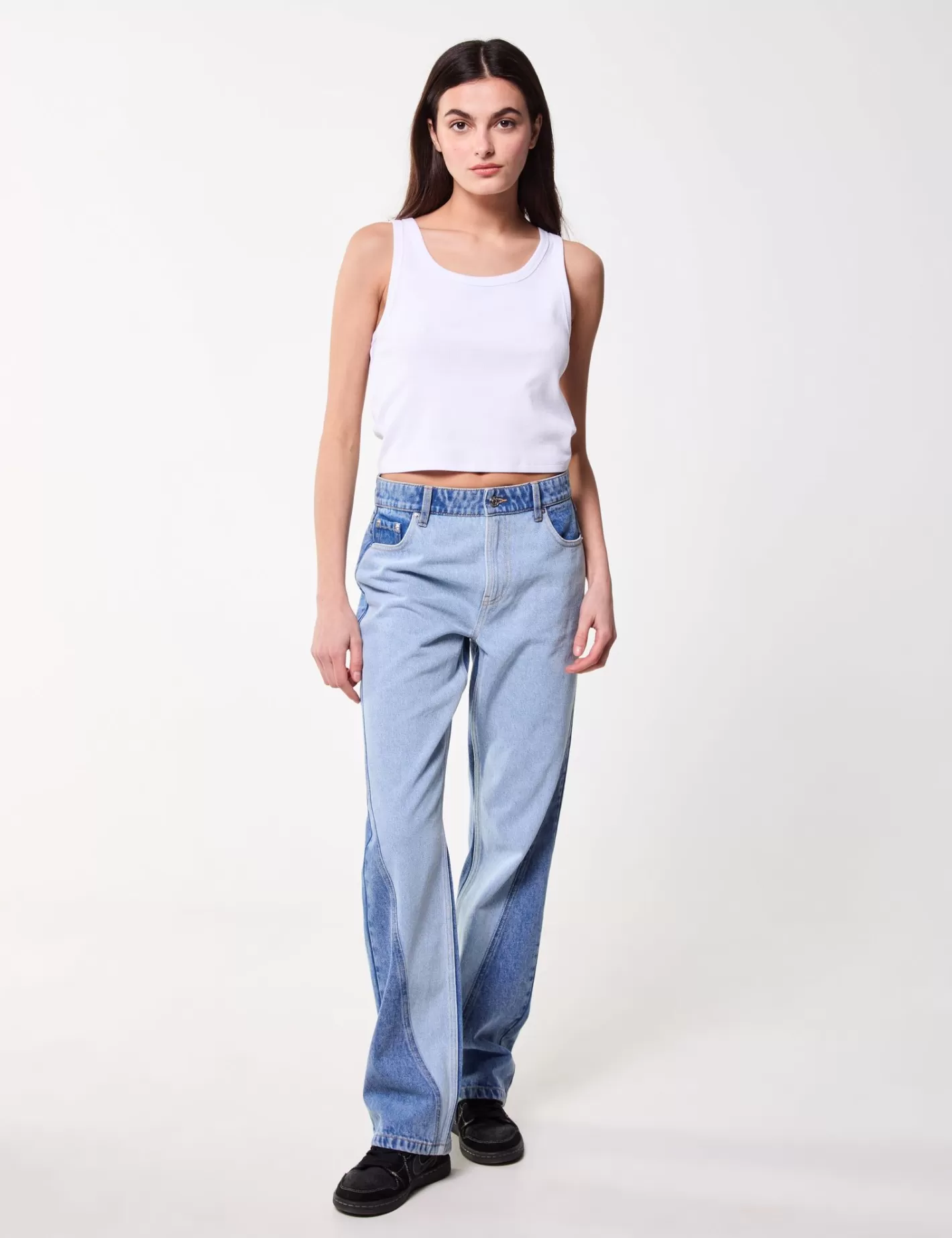 Jean straight bicolore bleu^Jennyfer New