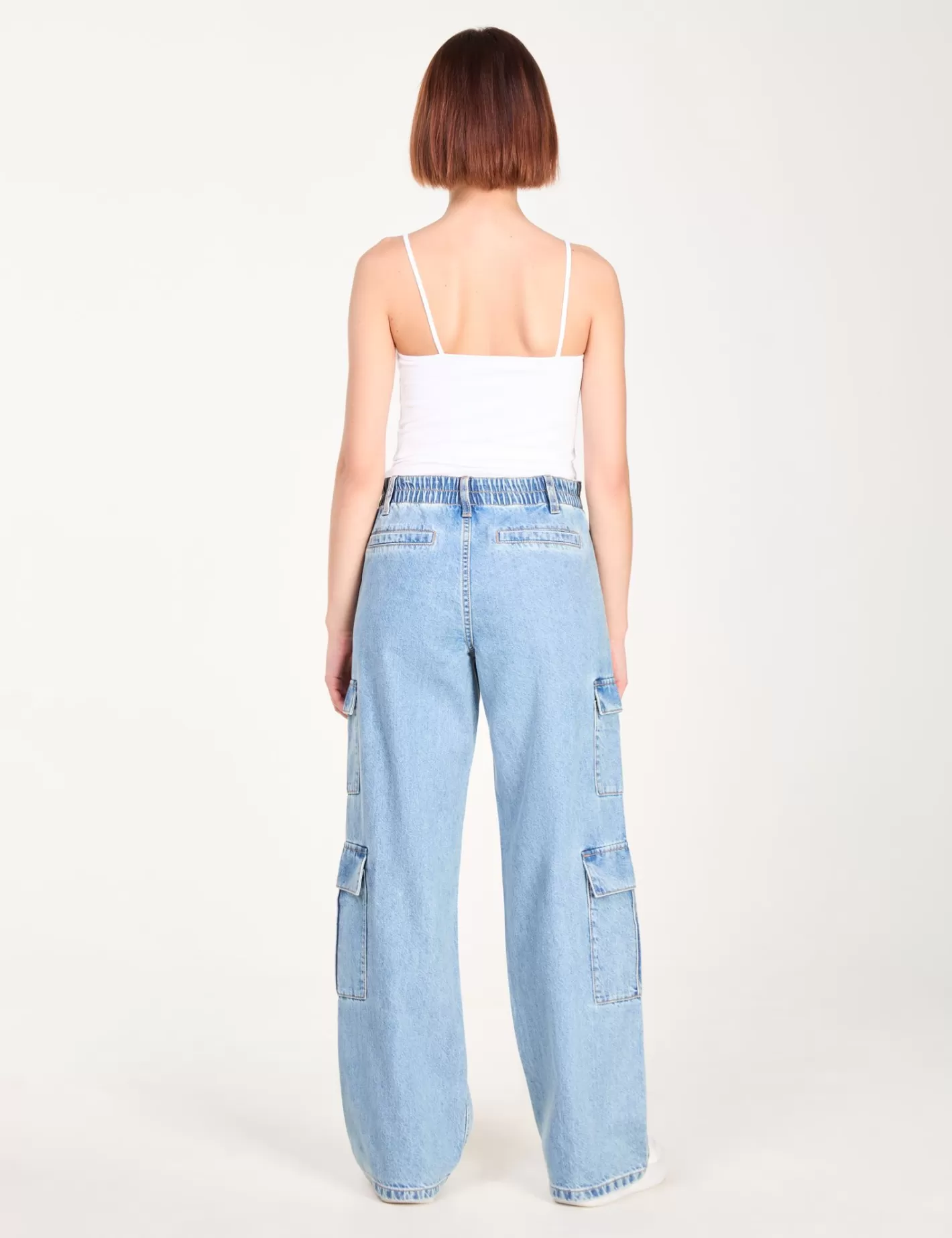 Jean straight cargo coutures apparentes bleu^Jennyfer Best Sale