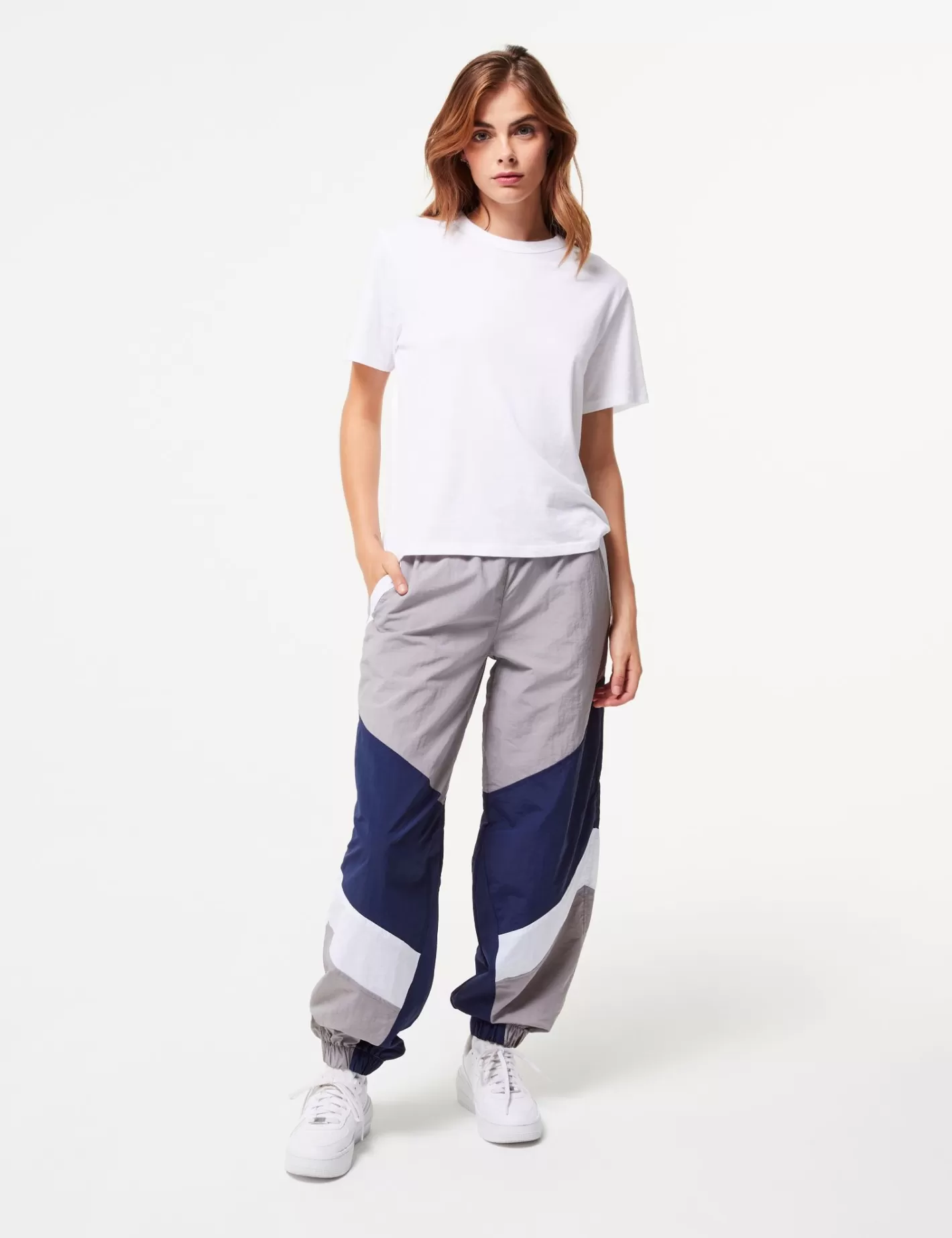 Jogging parachute gris, blanc, bleu foncé^Jennyfer Clearance