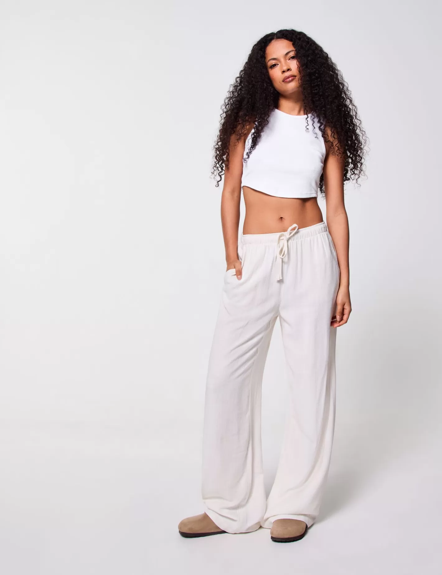 Pantalon fluide blanc cassé^Jennyfer Outlet