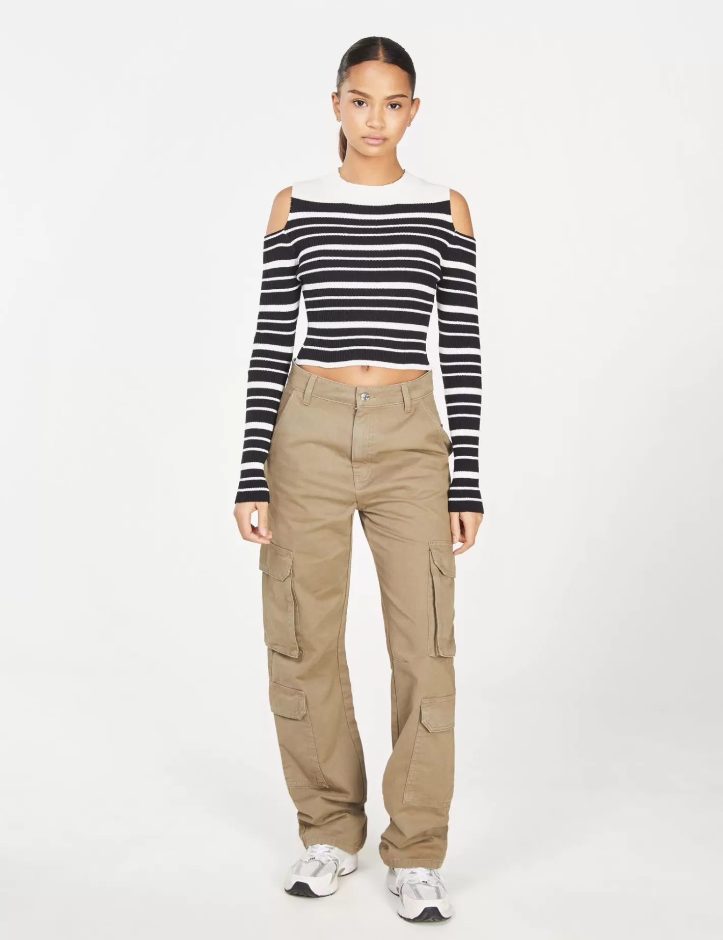 Pantalon straight cargo kaki foncé^Jennyfer Shop