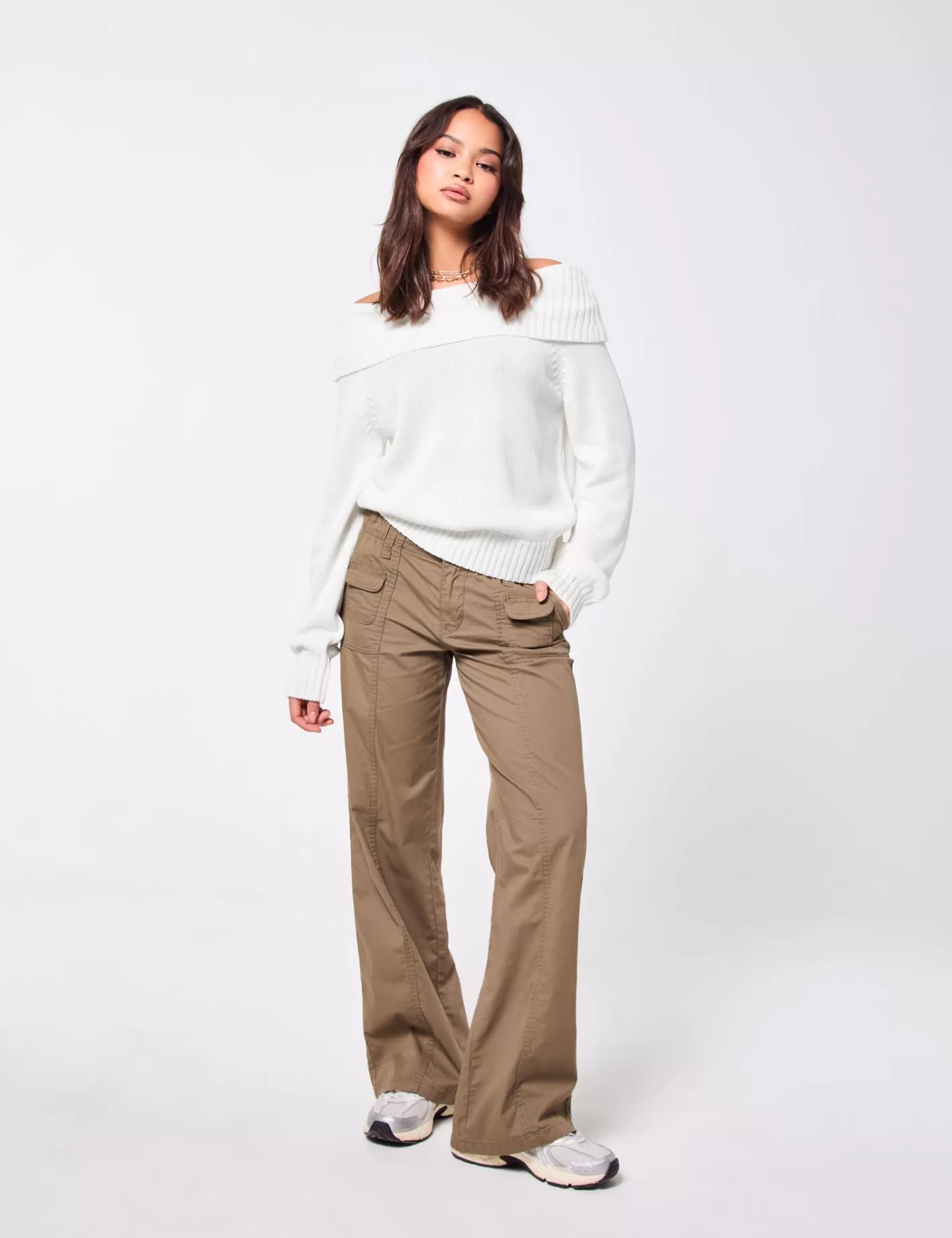 Pantalon straight taille basse kaki^Jennyfer Discount