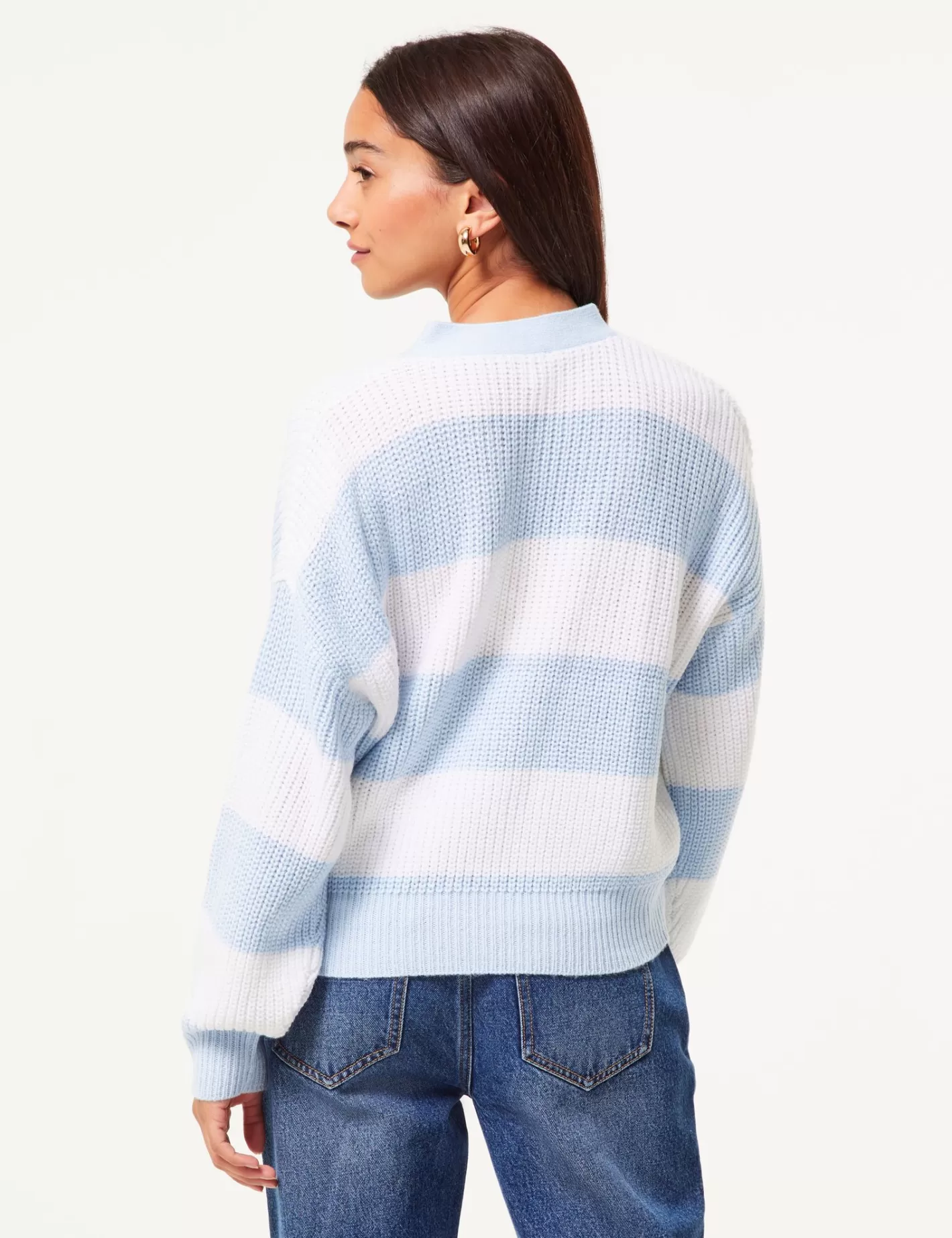 Pull cardigan en maille tressée bleu ^Jennyfer Discount