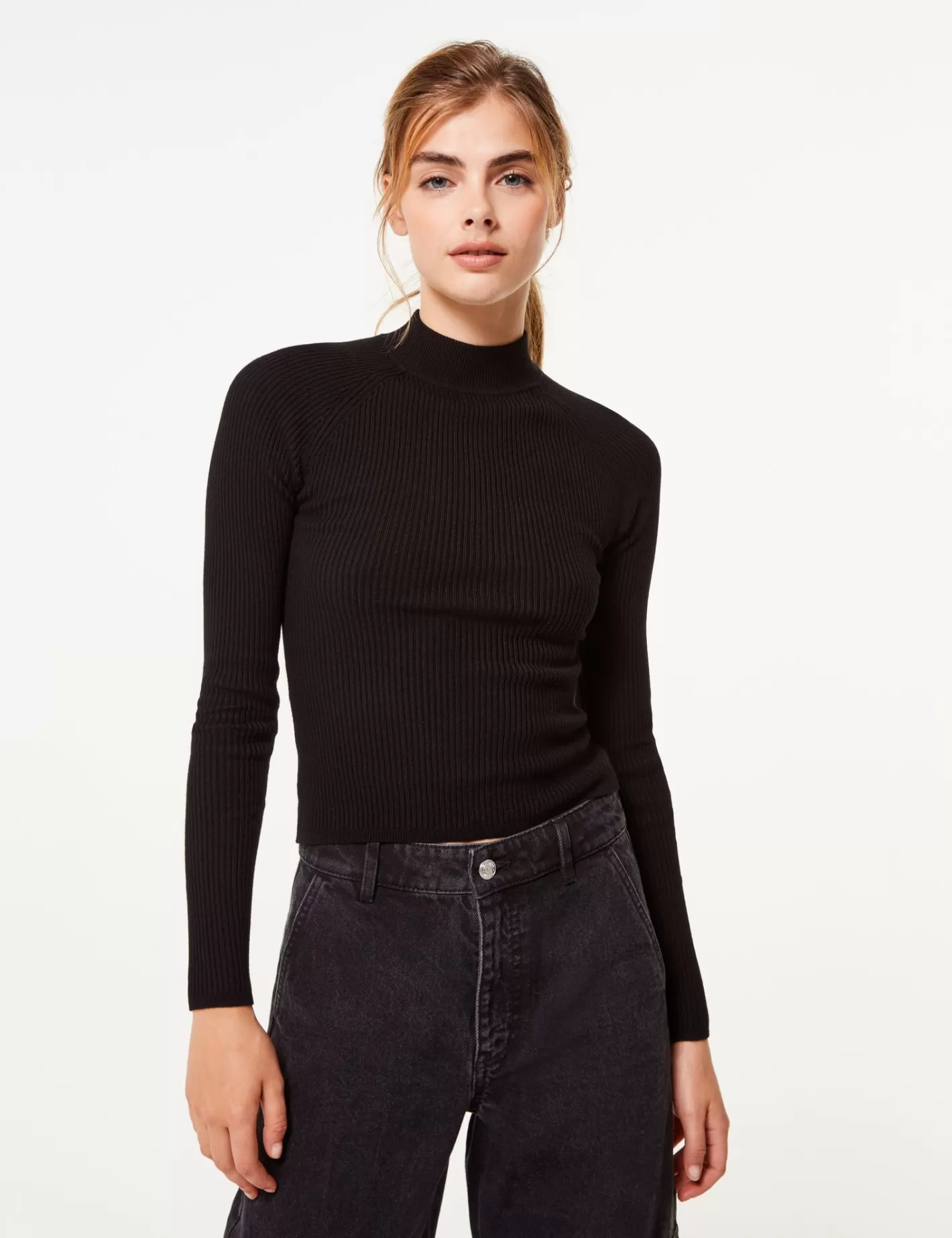 Pull côtelé à col montant ^Jennyfer Online