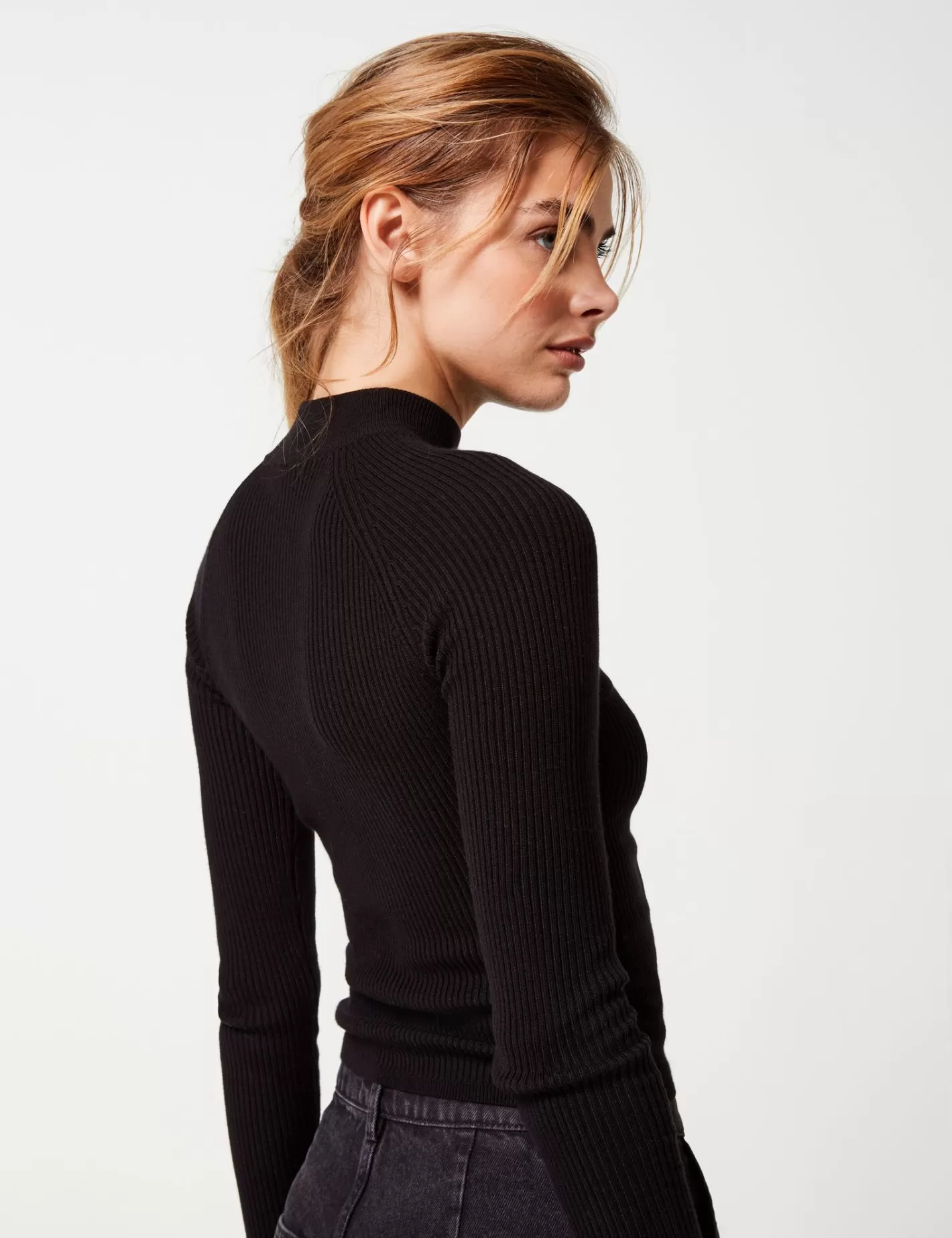 Pull côtelé à col montant ^Jennyfer Online