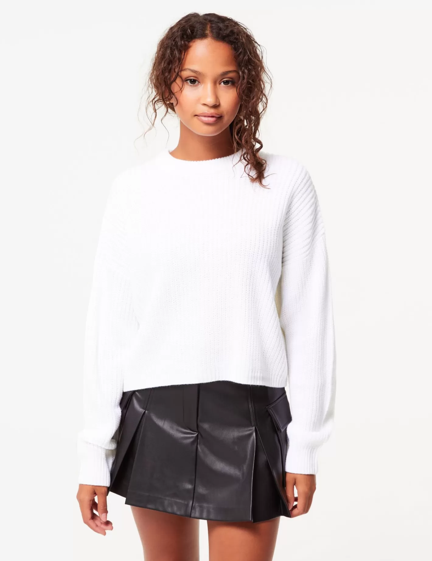 Pull court et oversize blanc^Jennyfer Online