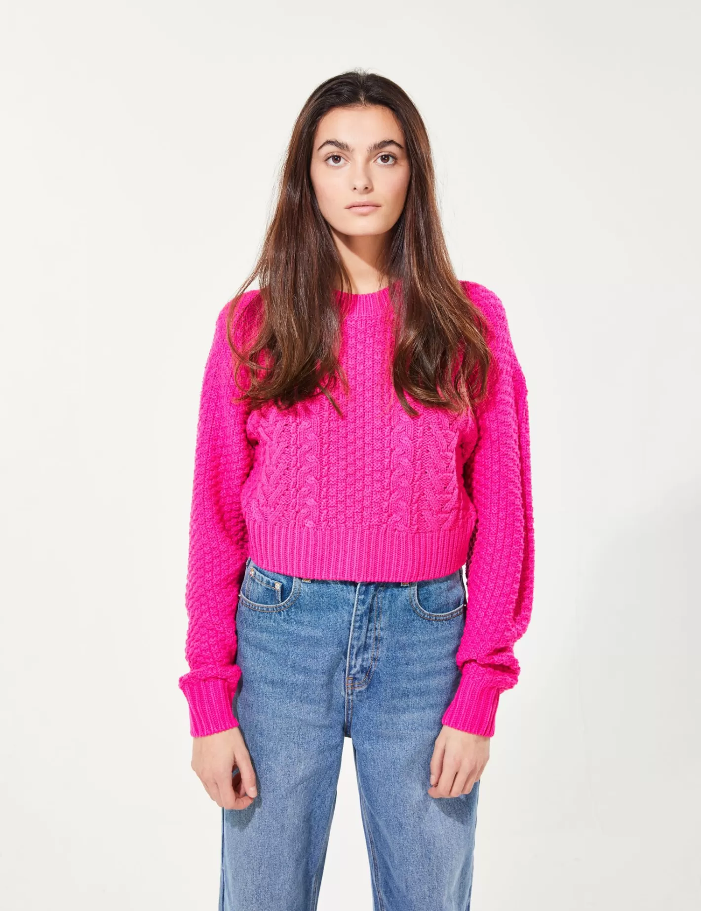 Pull court moyen en maille tressée ^Jennyfer Cheap