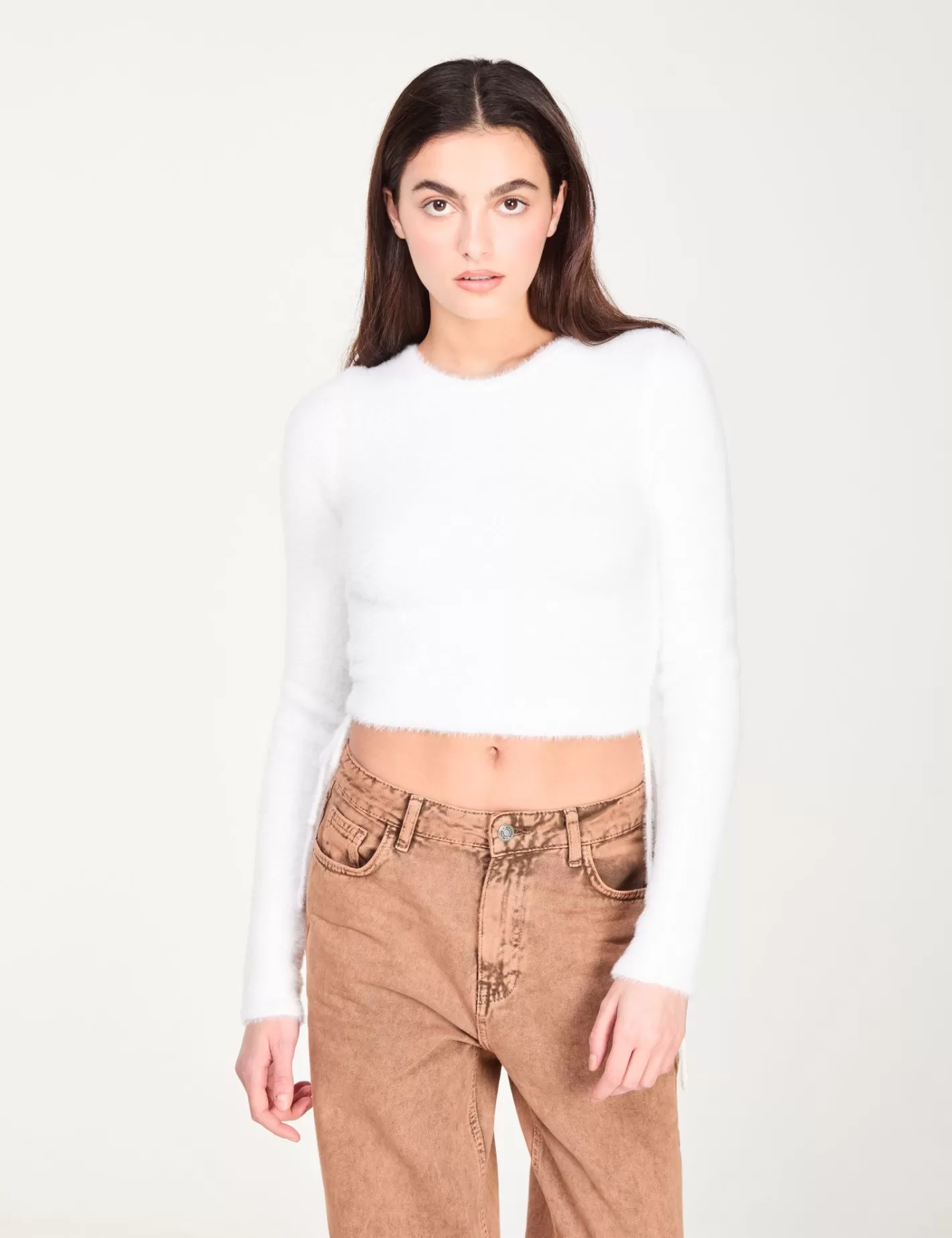 Pull court toucher doux avec fronces ^Jennyfer Online