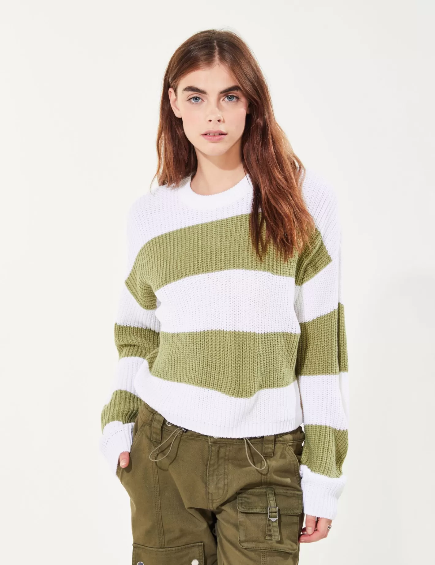 Pull loose court en maille tressée^Jennyfer Cheap