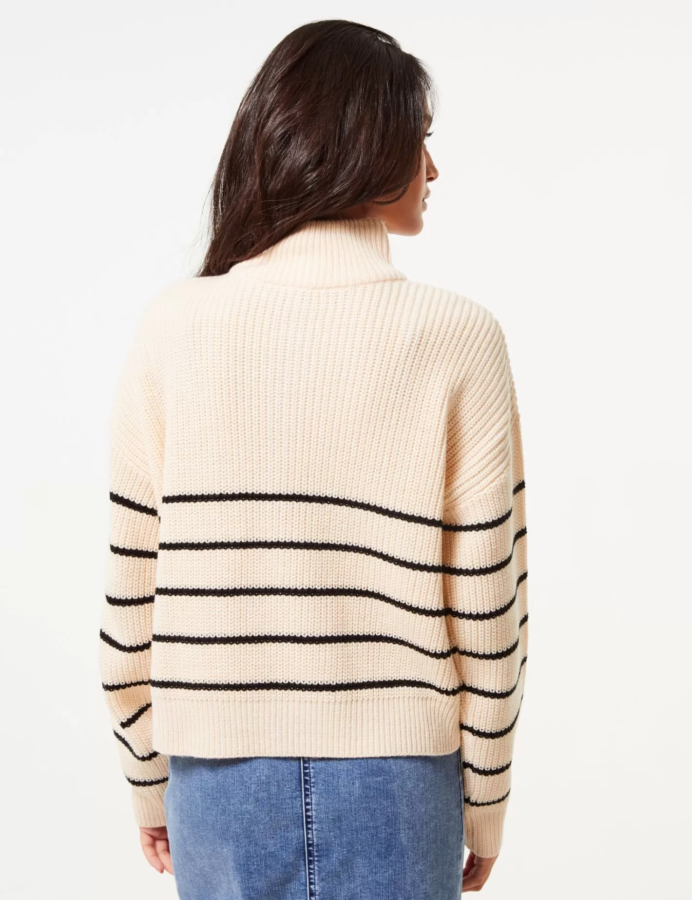 Pull tressé col montant beige^Jennyfer Cheap