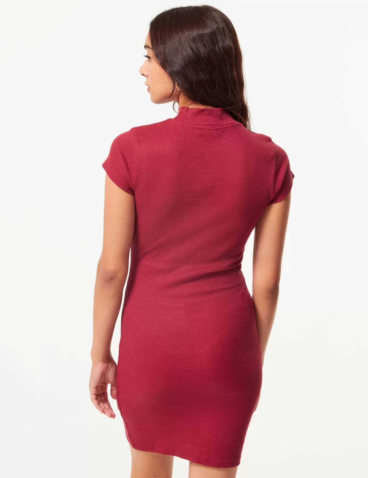 Robe ajustée en maille côtelée rouge^Jennyfer Hot