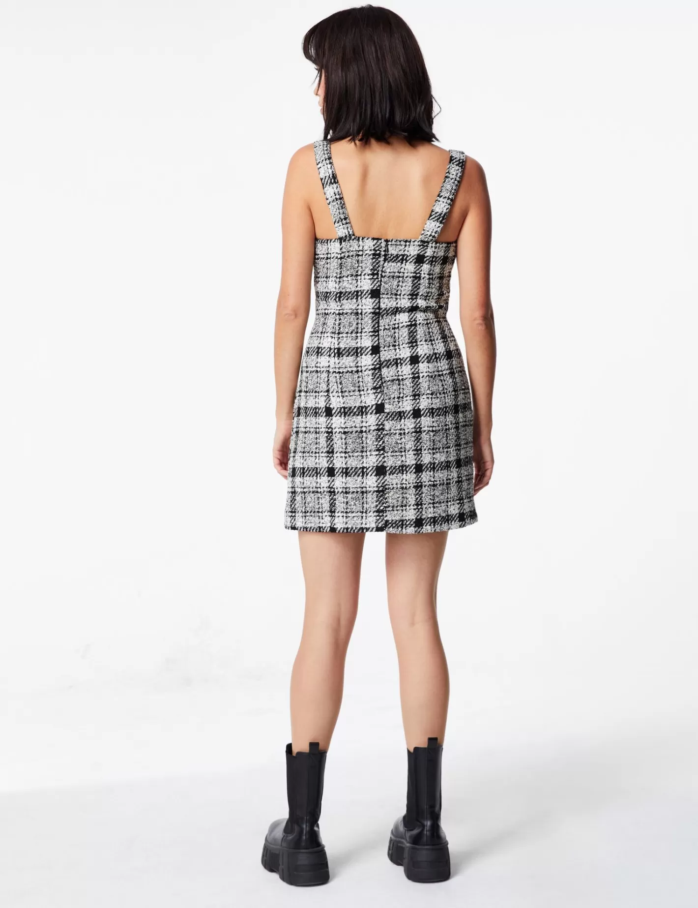 Robe courte à carreaux et blanc^Jennyfer Online