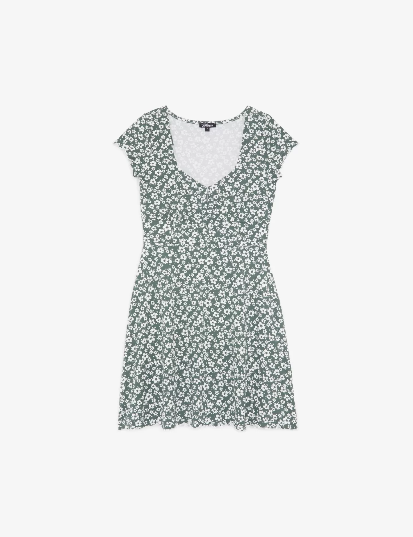 Robe courte fleurie verte^Jennyfer Online