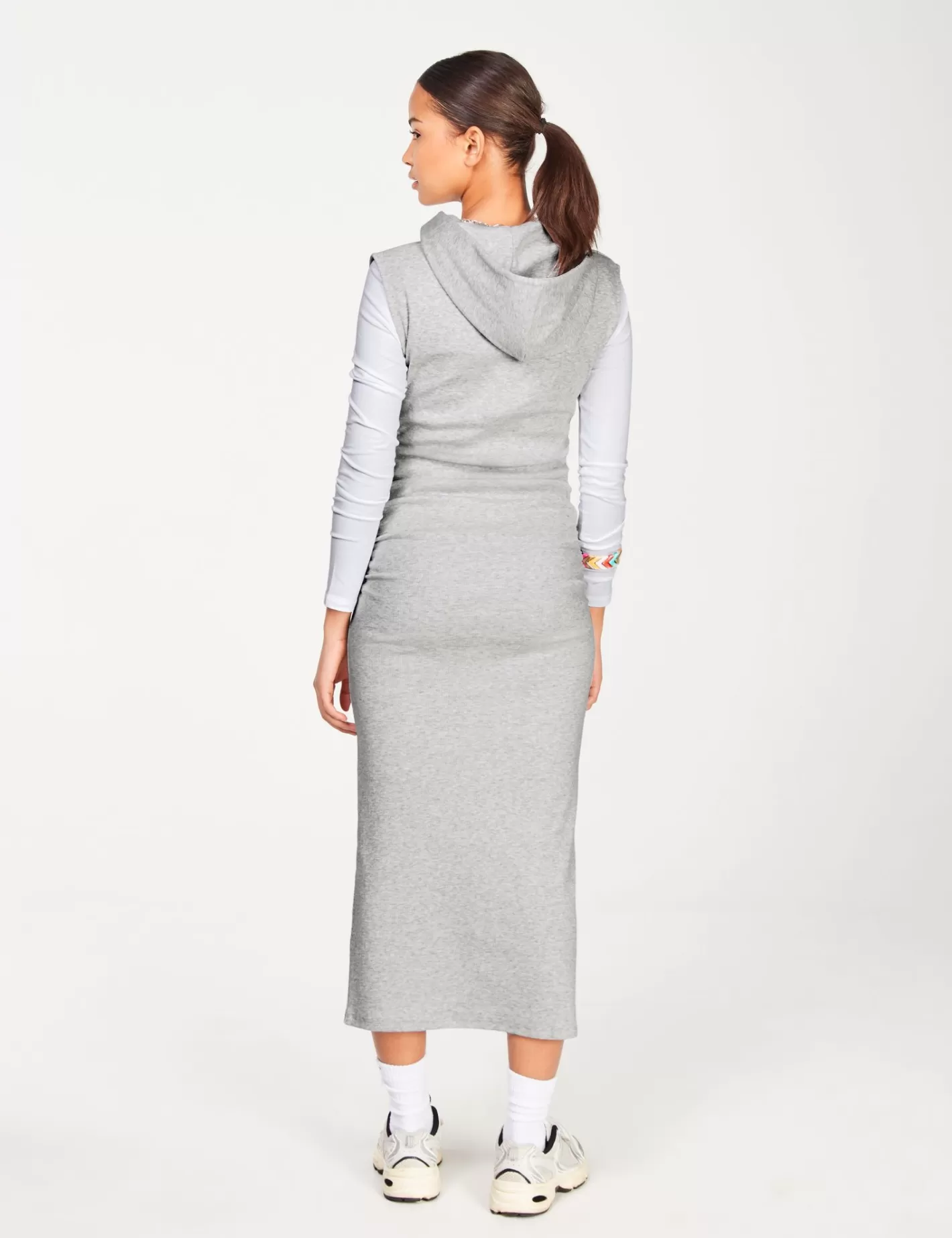 Robe longue à capuche en maille grise^Jennyfer Best Sale