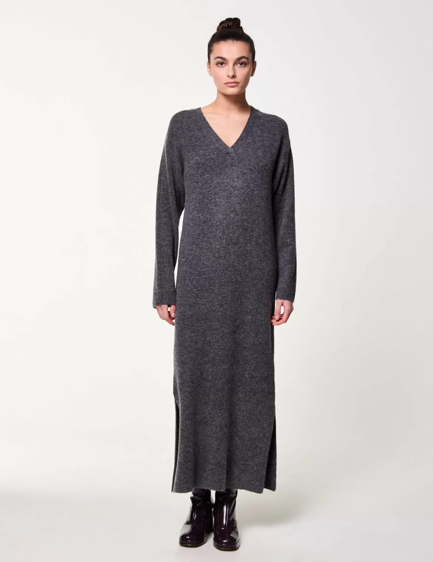 Robe pull maxi longue grise^Jennyfer Cheap