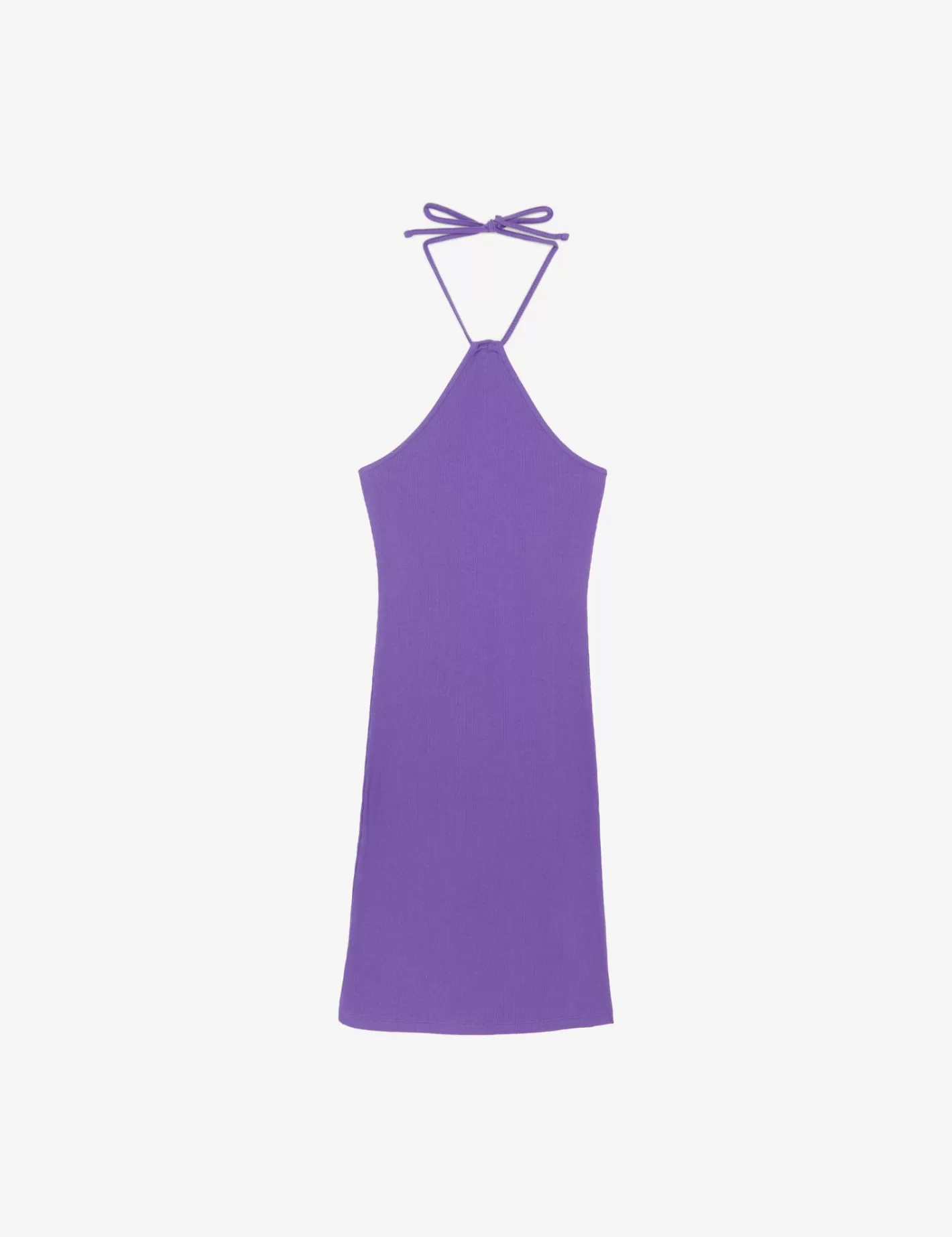 Robe violette foncé dos nu en maille côtelée^Jennyfer Shop