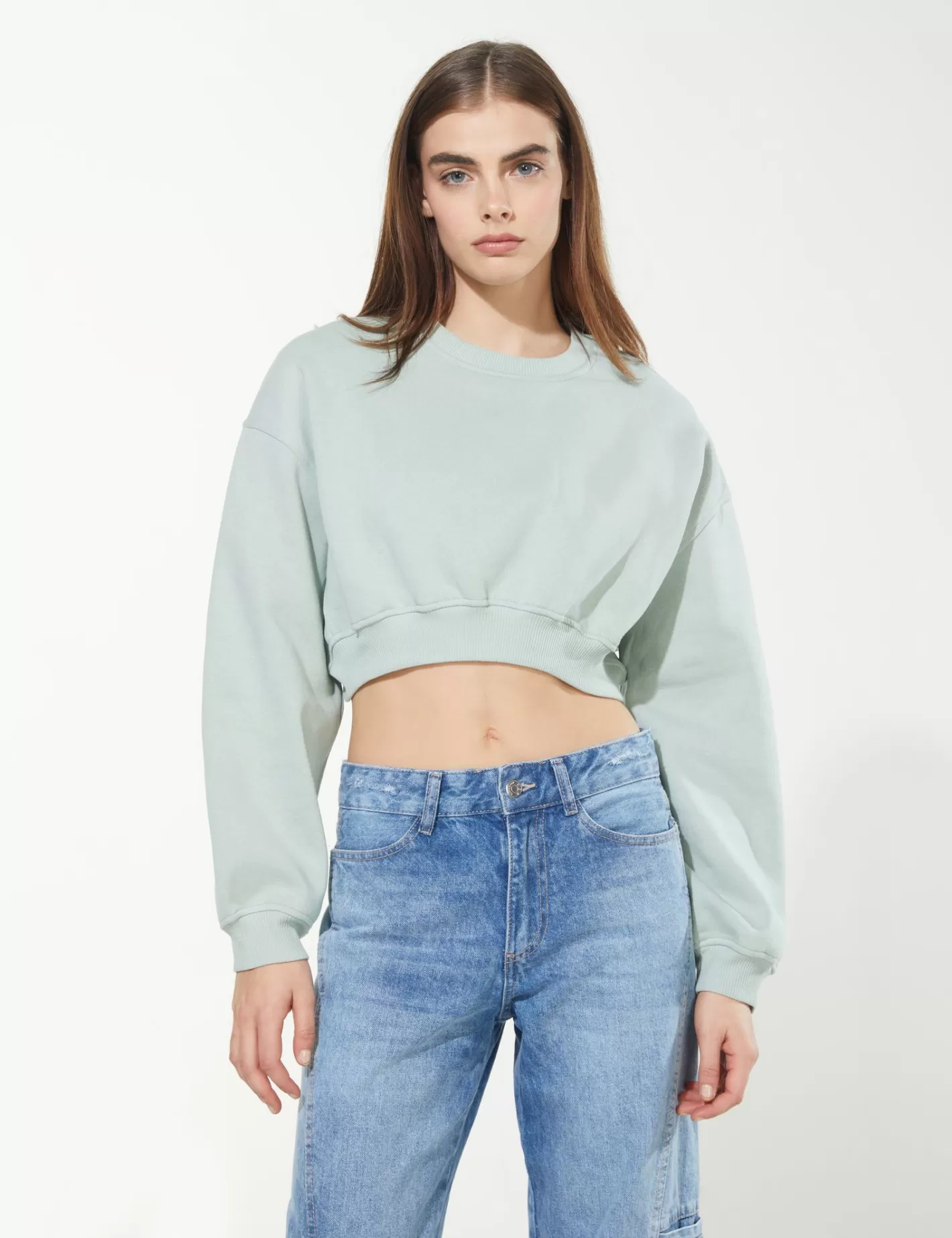 Sweat court oversize vert moyen^Jennyfer Cheap