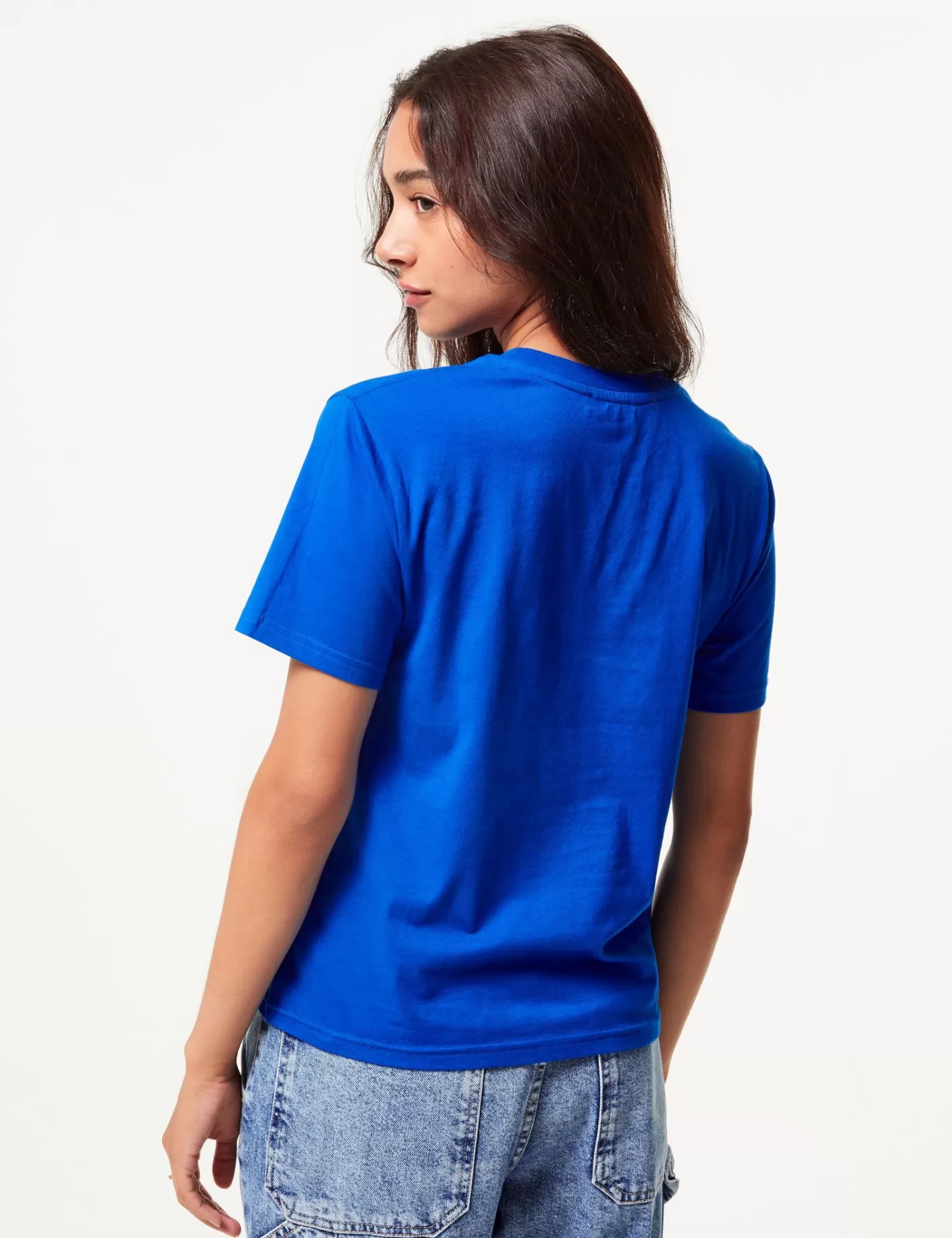 Tee-shirt bleu électrique message Long Beach^Jennyfer Flash Sale