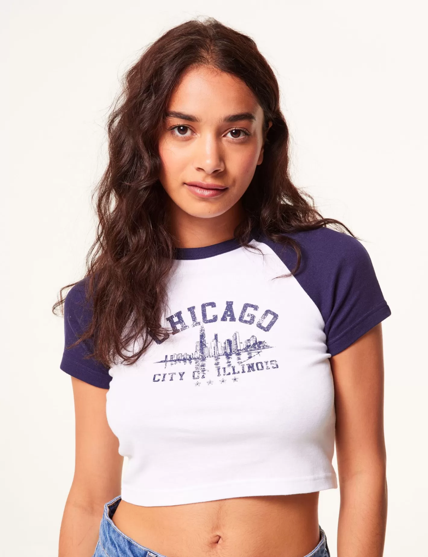 Tee-shirt imprimé : chicago blanc et bleu ^Jennyfer Cheap