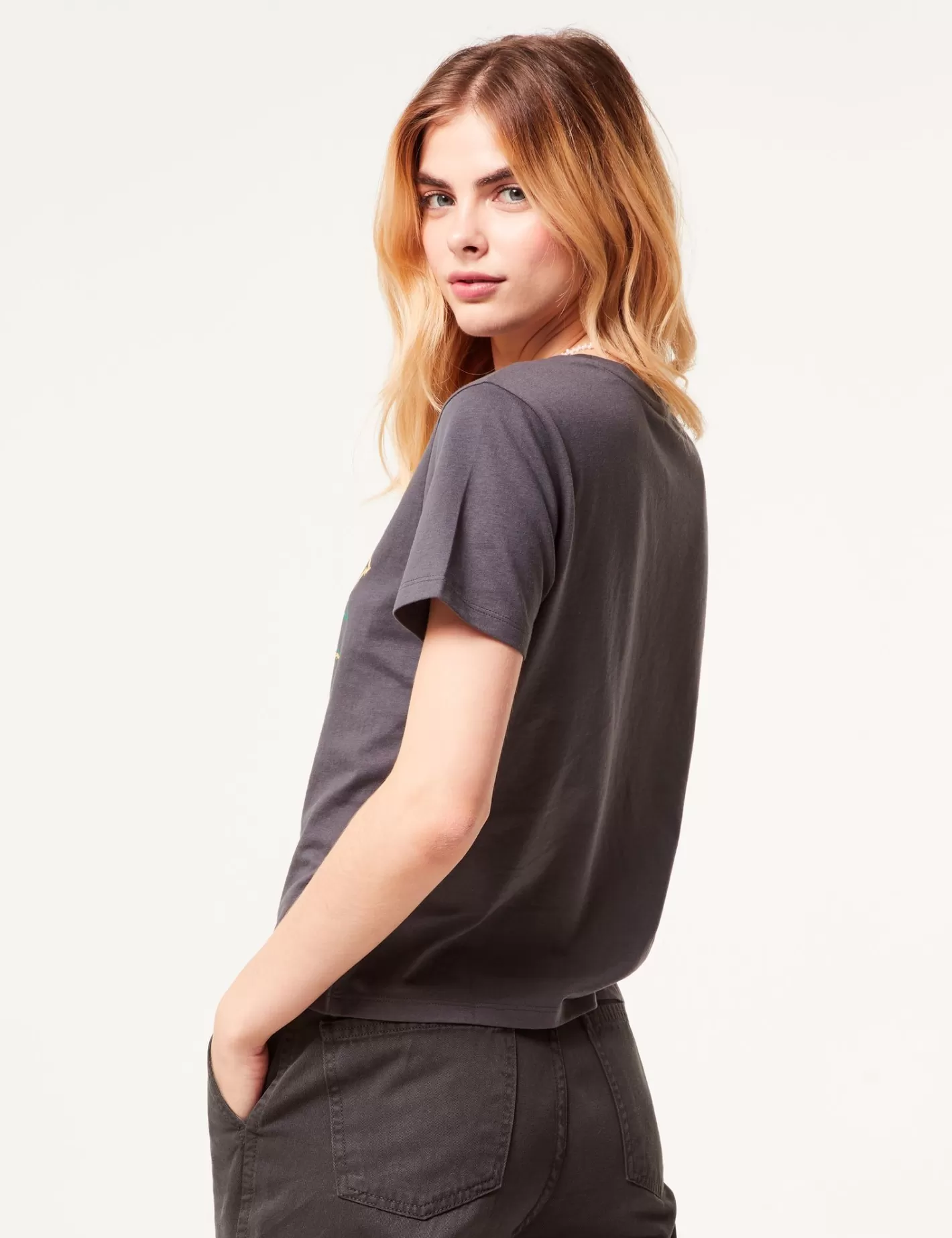 Top tee-shirt gris foncé Let the sun^Jennyfer Online