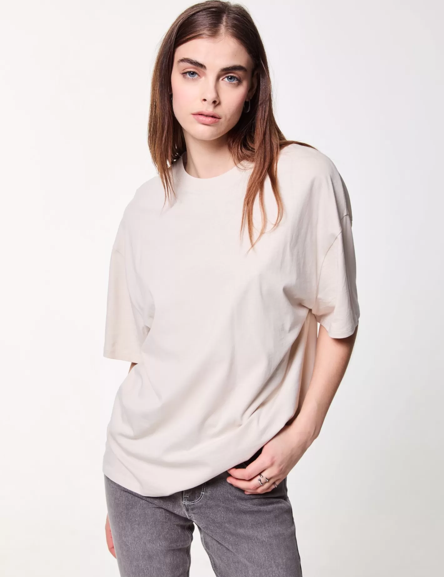 T-shirt basic oversize crème^Jennyfer Store