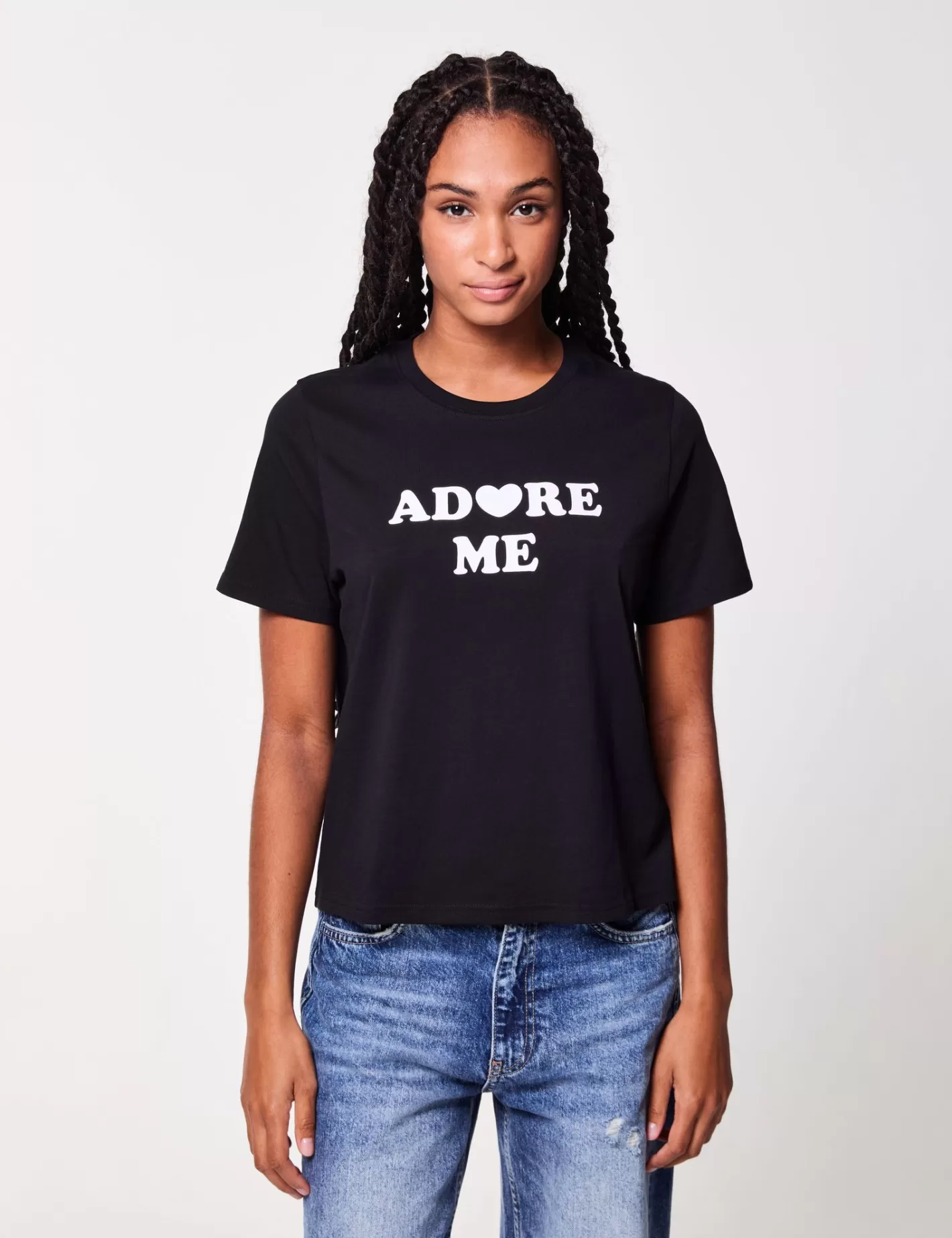 T-shirt noir imprimé : adore me^Jennyfer Clearance