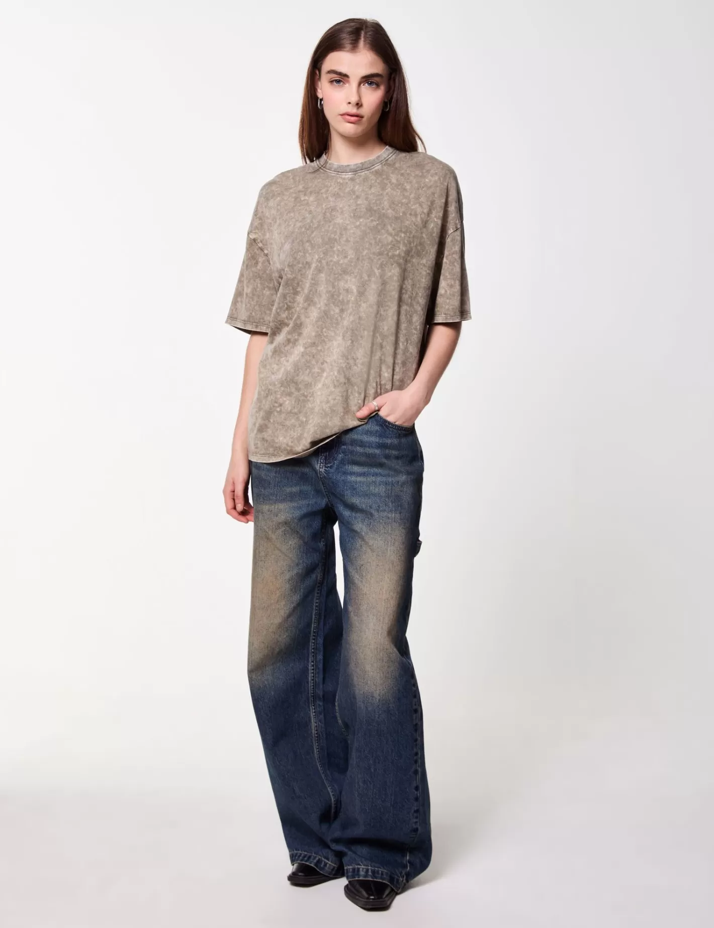 T-shirt oversize à manches courtes kaki^Jennyfer Best