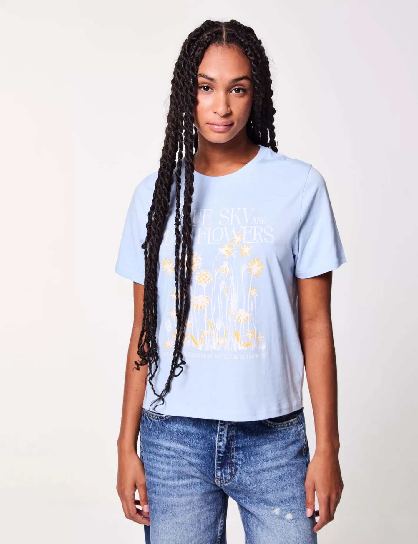 T-shirt oversize bleu à message^Jennyfer Clearance