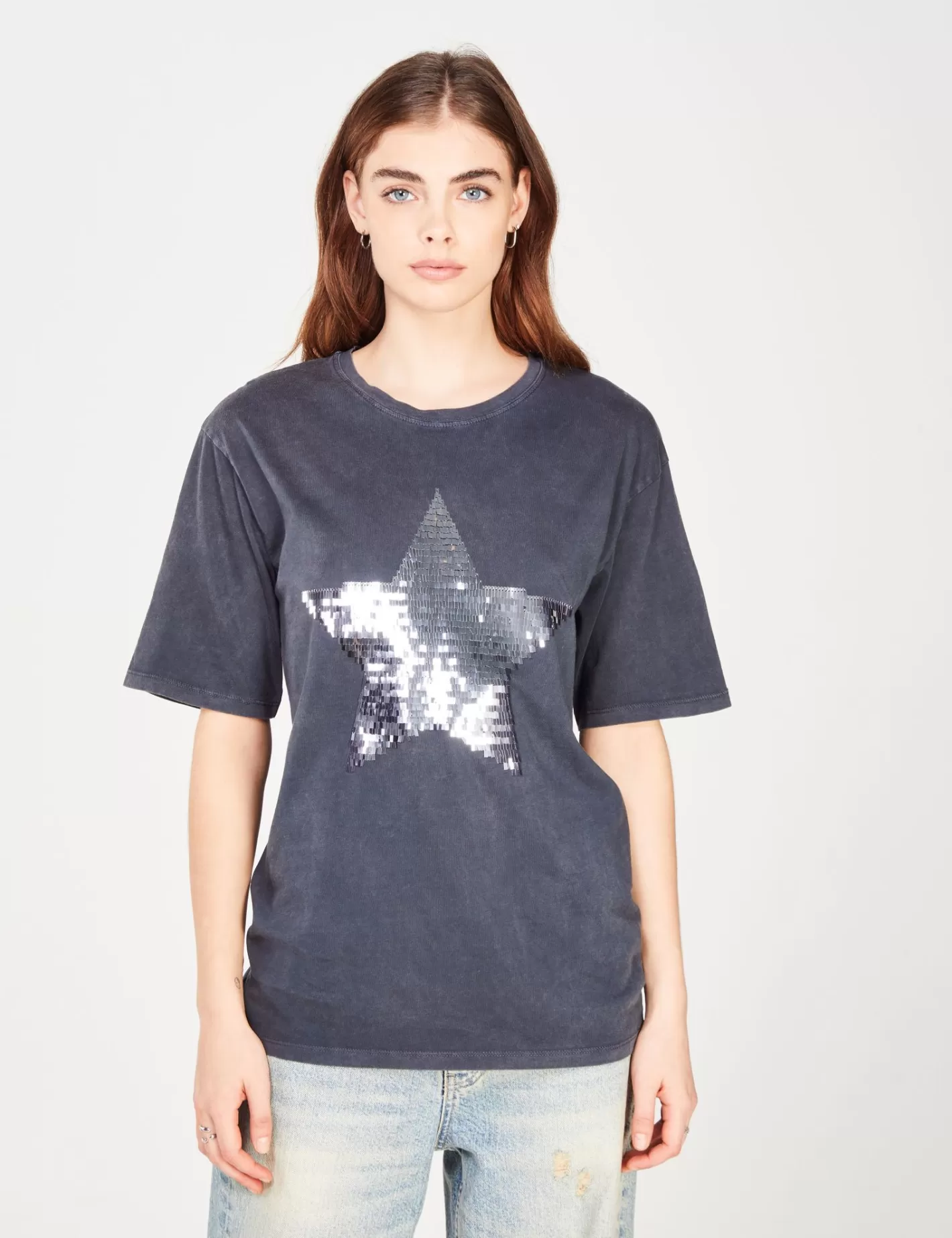 T-shirt oversize brodé étoile brillante ^Jennyfer Fashion