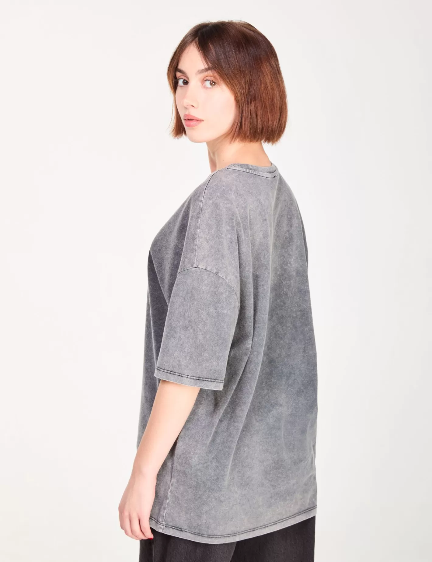 T-shirt oversize gris à message^Jennyfer Fashion