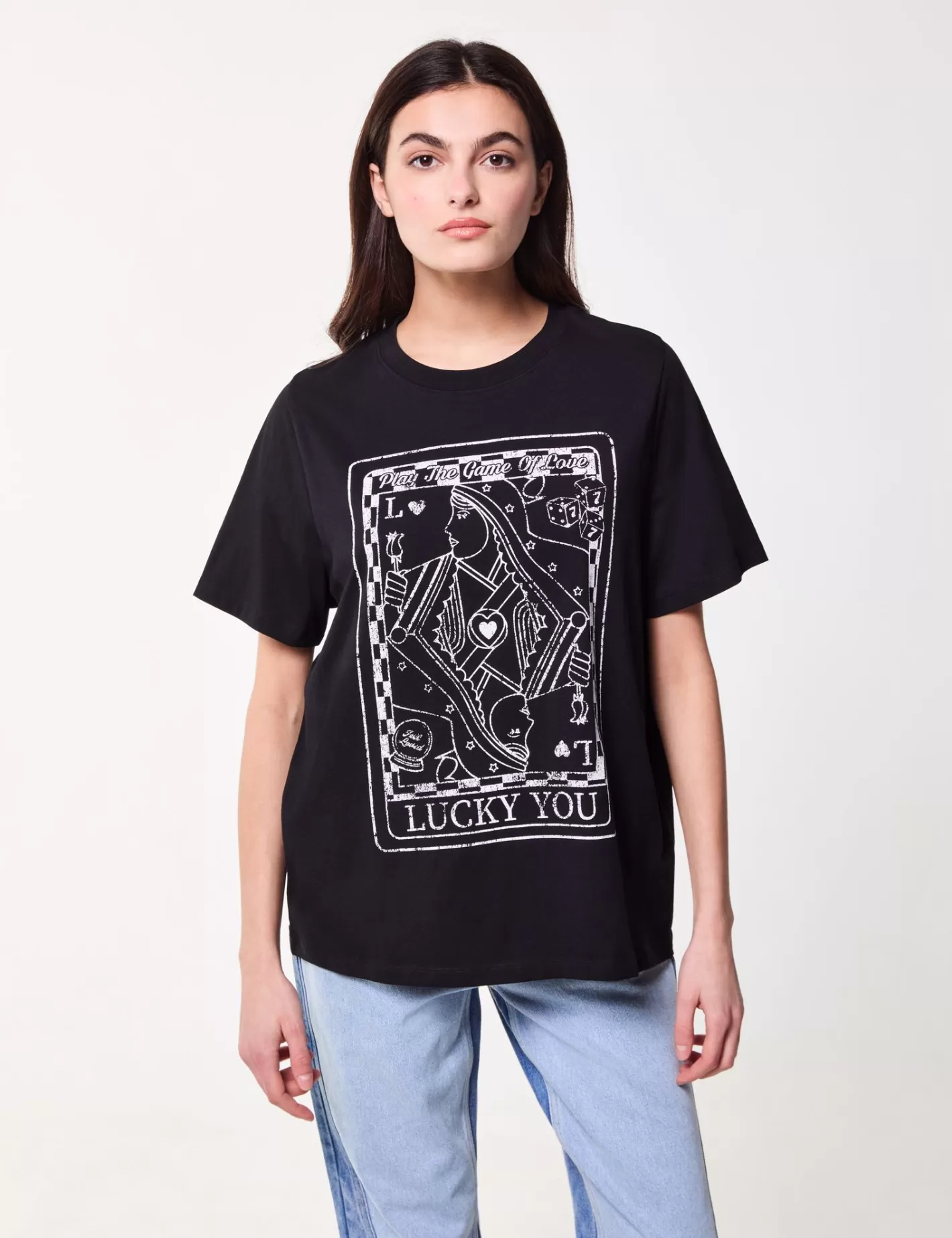 T-shirt oversize imprimé carte reine ^Jennyfer Online